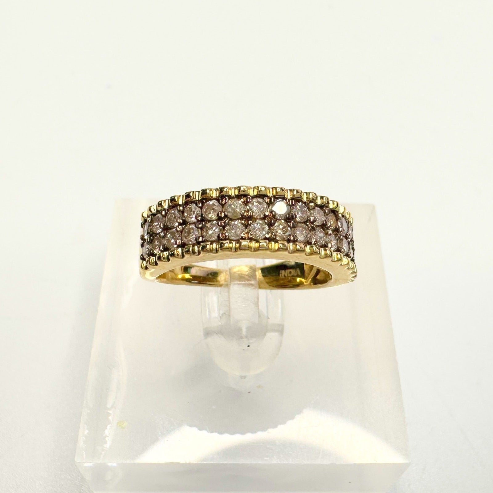 Beautiful 3/4 Ct Diamond 2 row Anniversary Ring 14kt Gold Over Sterling Silver Size 7 Unbranded  A+ Stuff anniversary ring
