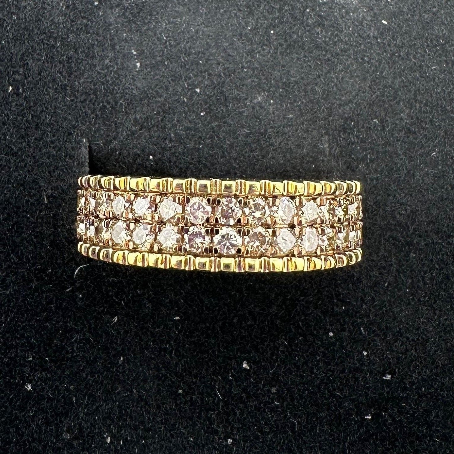 Beautiful 3/4 Ct Diamond 2 row Anniversary Ring 14kt Gold Over Sterling Silver Size 7 Unbranded  A+ Stuff anniversary ring