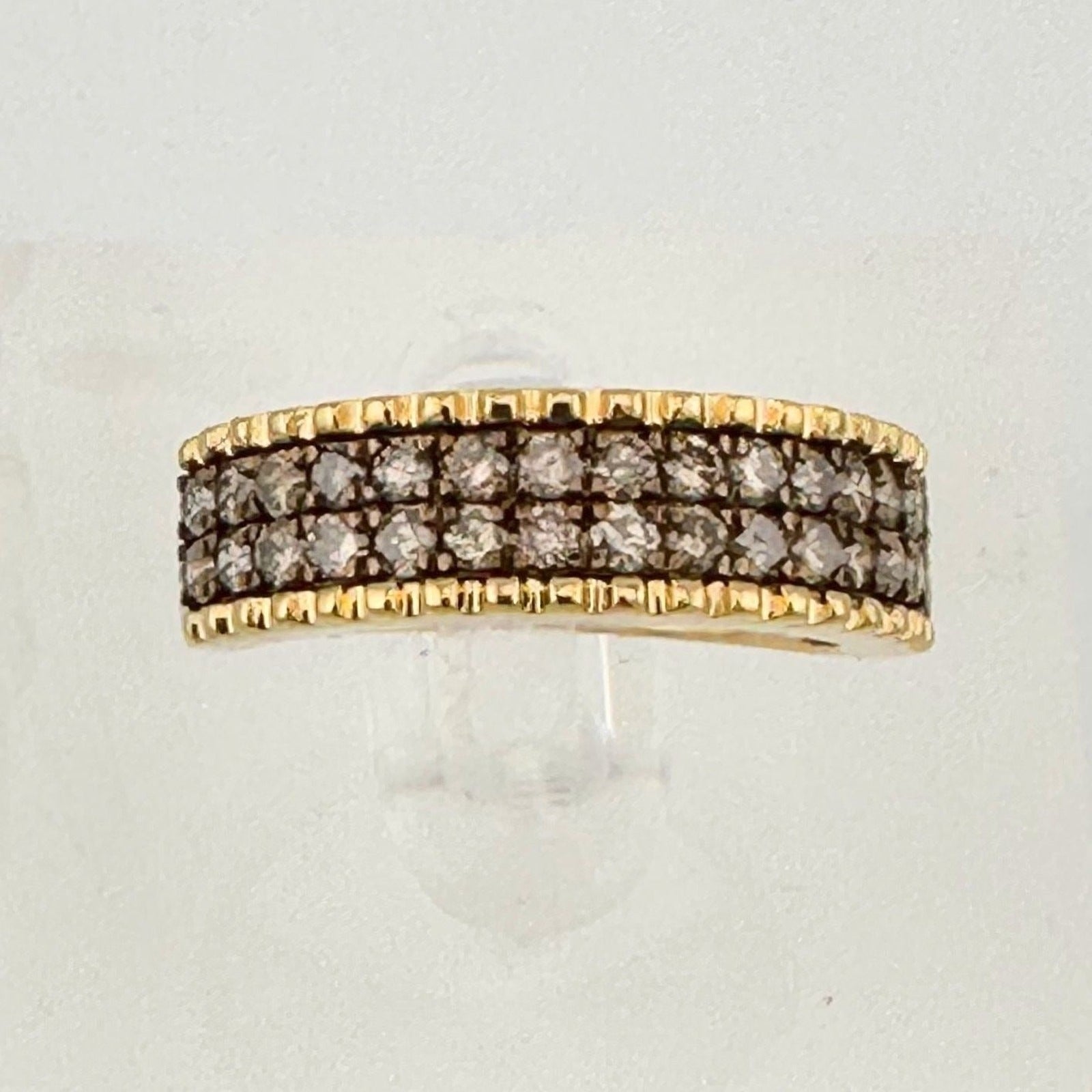 Beautiful 3/4 Ct Diamond 2 row Anniversary Ring 14kt Gold Over Sterling Silver Size 7 Unbranded  A+ Stuff anniversary ring