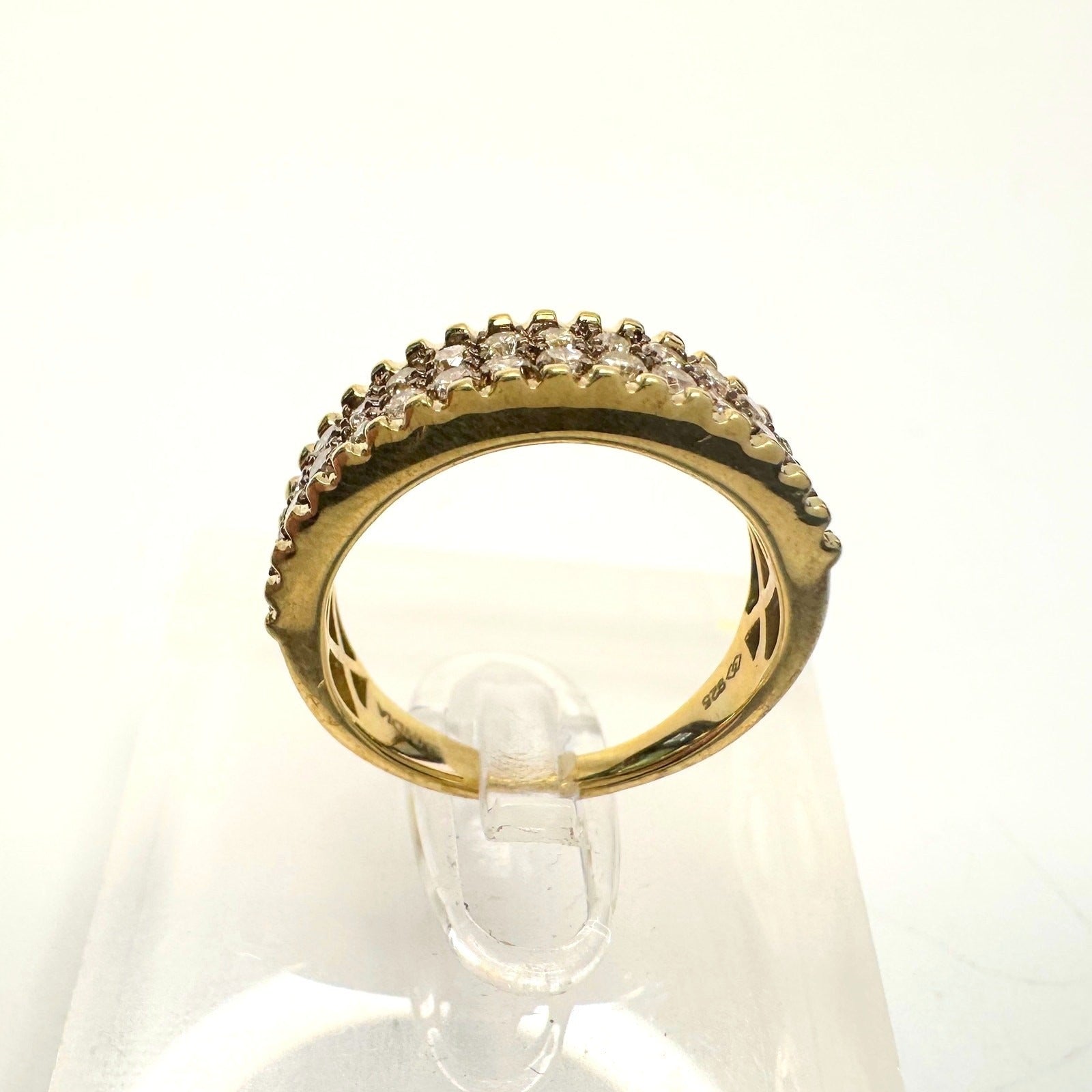 Beautiful 3/4 Ct Diamond 2 row Anniversary Ring 14kt Gold Over Sterling Silver Size 7 Unbranded  A+ Stuff anniversary ring