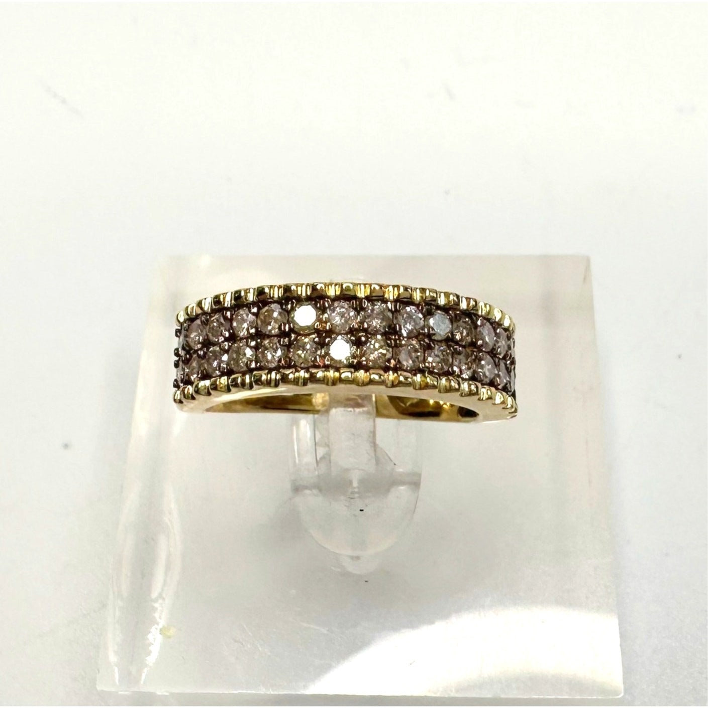 Beautiful 3/4 Ct Diamond 2 row Anniversary Ring 14kt Gold Over Sterling Silver Size 7 Unbranded  A+ Stuff anniversary ring