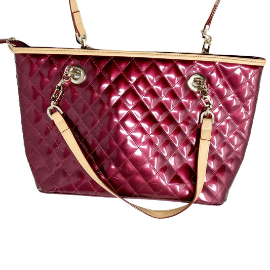 MG Collection Red / Maroon Women's Shoulder Bag Quilted Design Faux Leather Straps