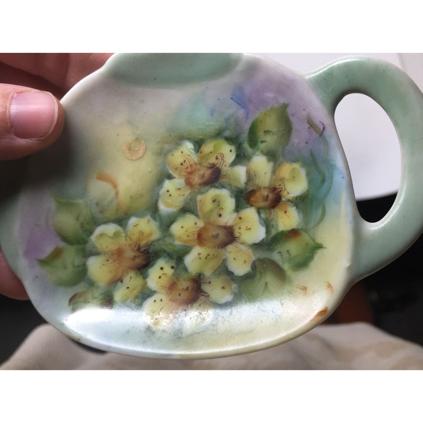 Vintage Tea Pot Miniature Saucer Plate with Handle