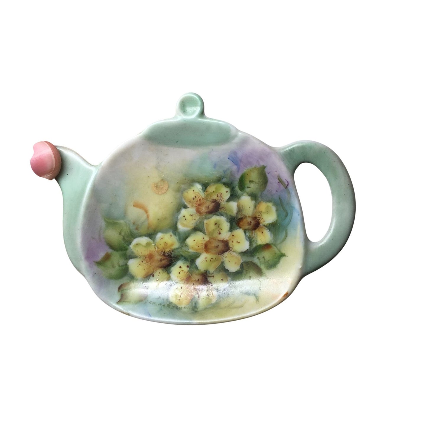 Vintage Tea Pot Miniature Saucer Plate with Handle