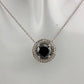 Beautiful 1 Carat Black Diamond Halo Earring and Necklace Set