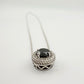 Beautiful 1 Carat Black Diamond Halo Earring and Necklace Set