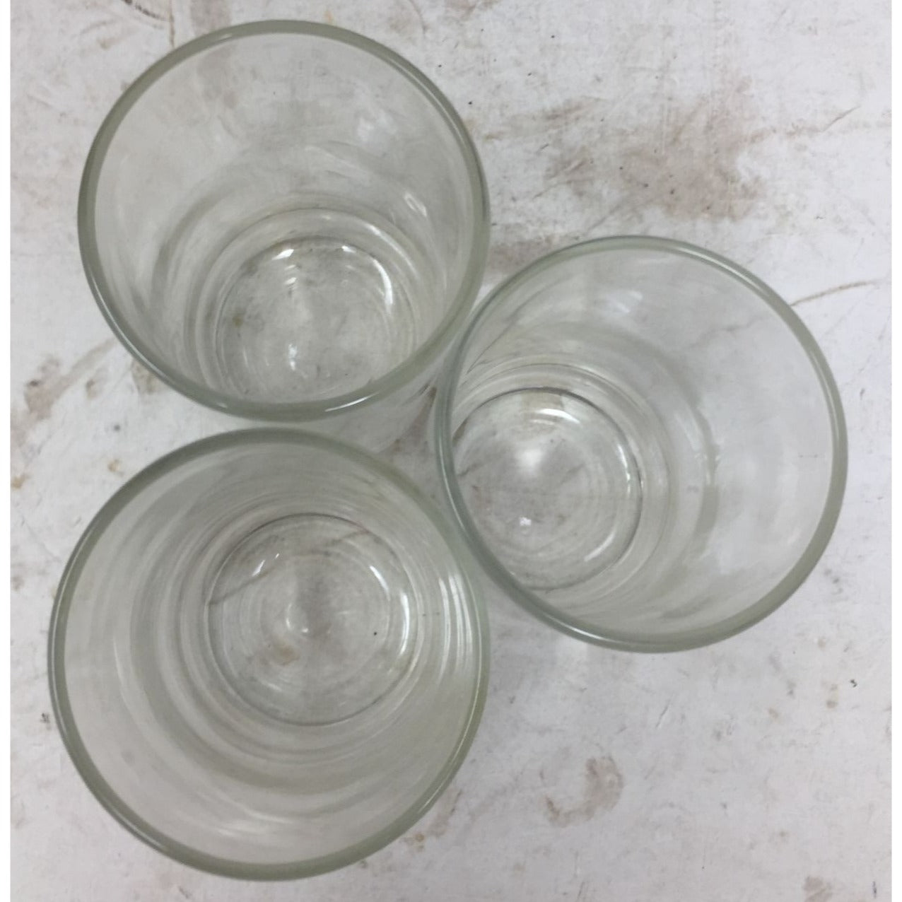 Set of 3 Clear Glass 4" Tall Drinking Glasses