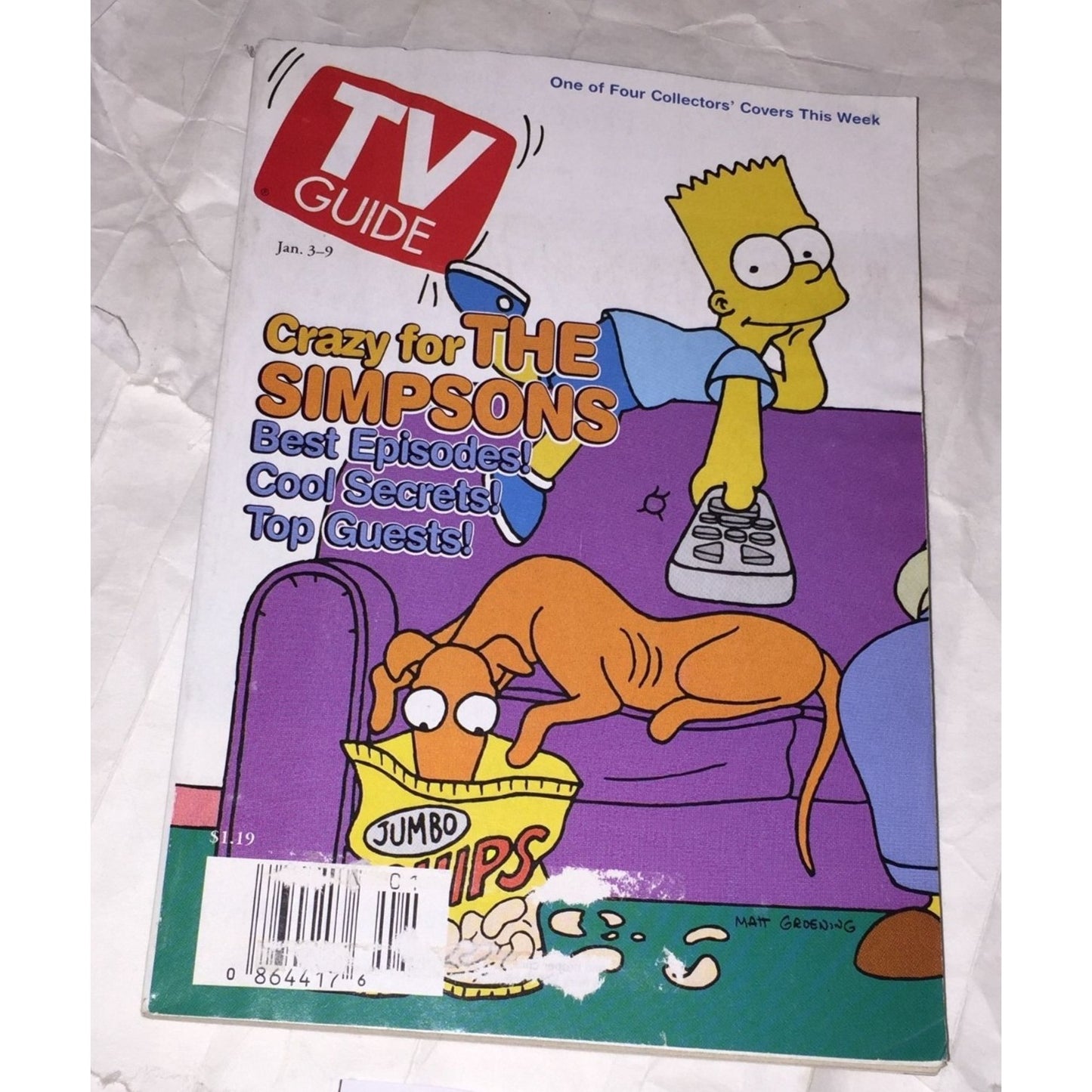 Vintage TV Guide Crazy for The Simpsons Jan 3-9, 1998 Book