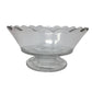 Vintage Clear Glass Footed Serving Bowl with Ruffled Rim