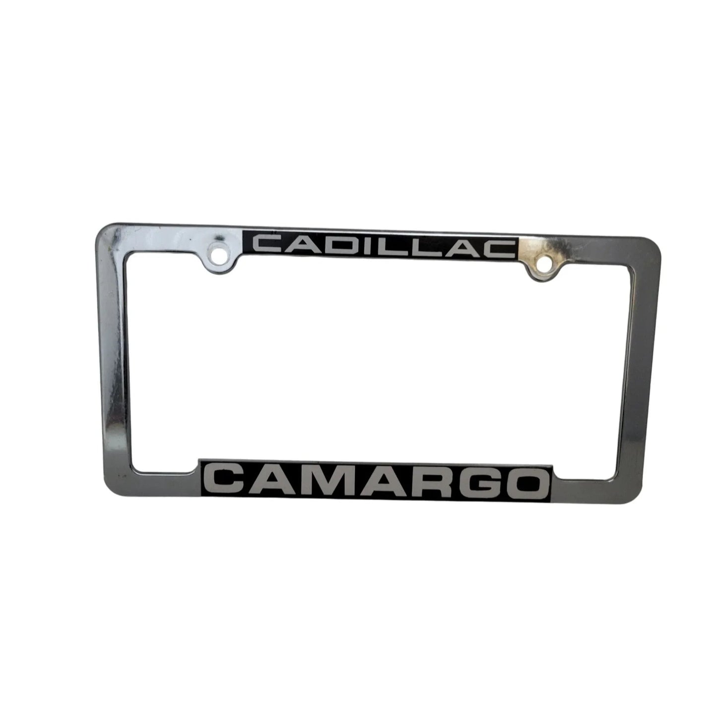 CADILLAC CAMARGO SILVER/BLACK LICENSE PLATE COVER/FRAME - A+ Stuff - Auto Part - A+ Stuff