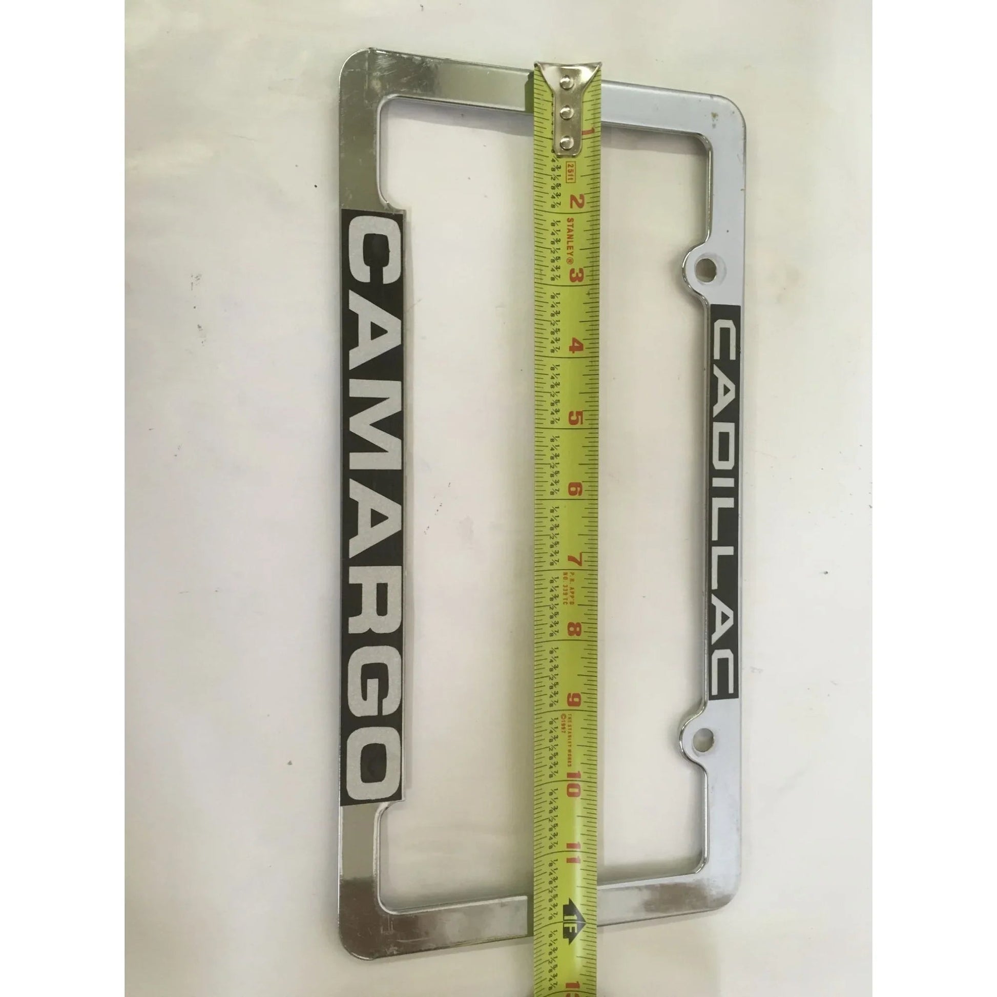 CADILLAC CAMARGO SILVER/BLACK LICENSE PLATE COVER/FRAME - A+ Stuff - Auto Part - A+ Stuff