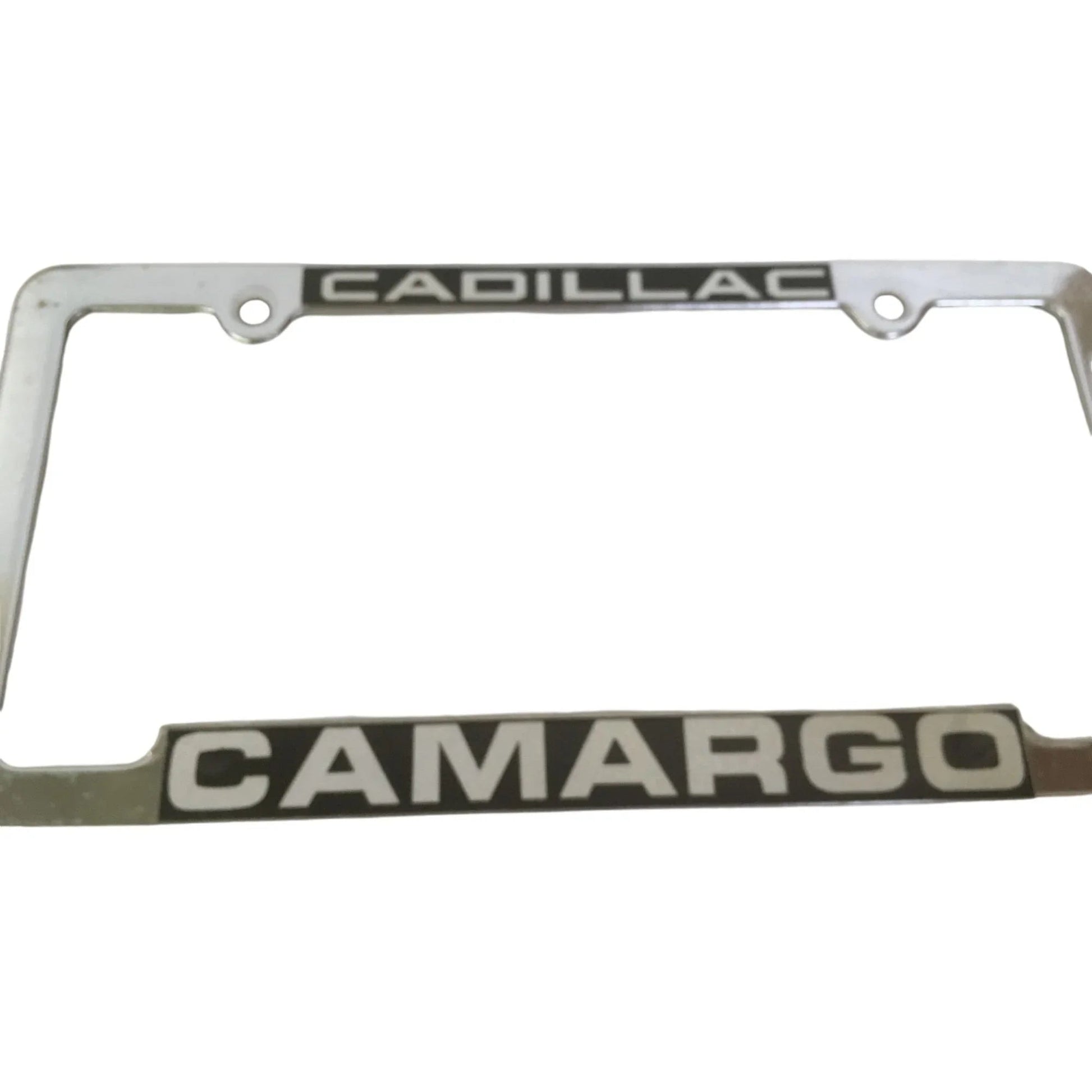 CADILLAC CAMARGO SILVER/BLACK LICENSE PLATE COVER/FRAME - A+ Stuff - Auto Part - A+ Stuff