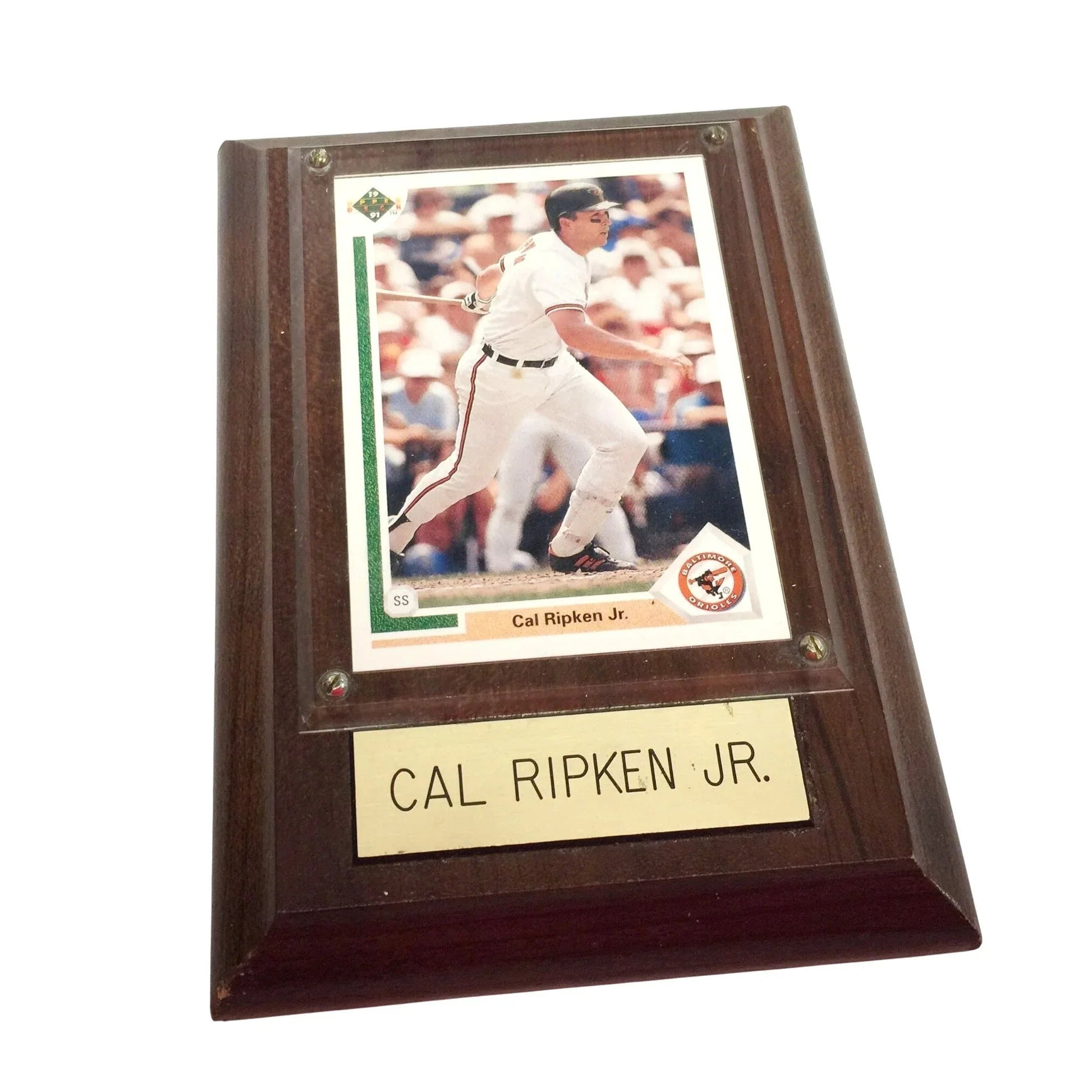 CAL RIPKEN JR 1991 Upper Deck Orioles Card Mounted in Wood Plaque with Nameplate - MLB - Sports Collectibles - A+ Stuff