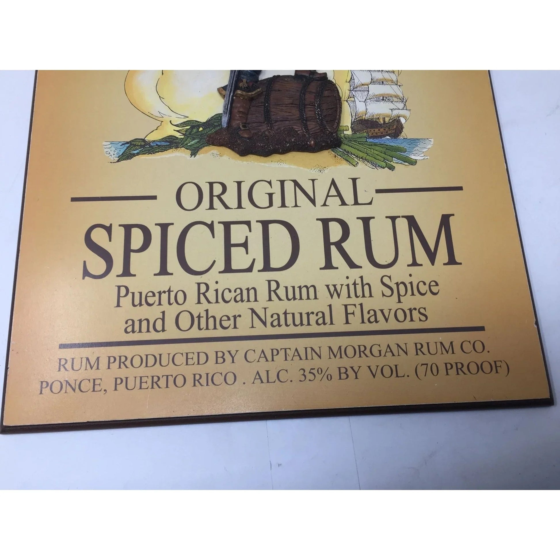 Captain Morgan Original Spiced Rum 3D Promo Wooden Bar Sign - A+ Stuff