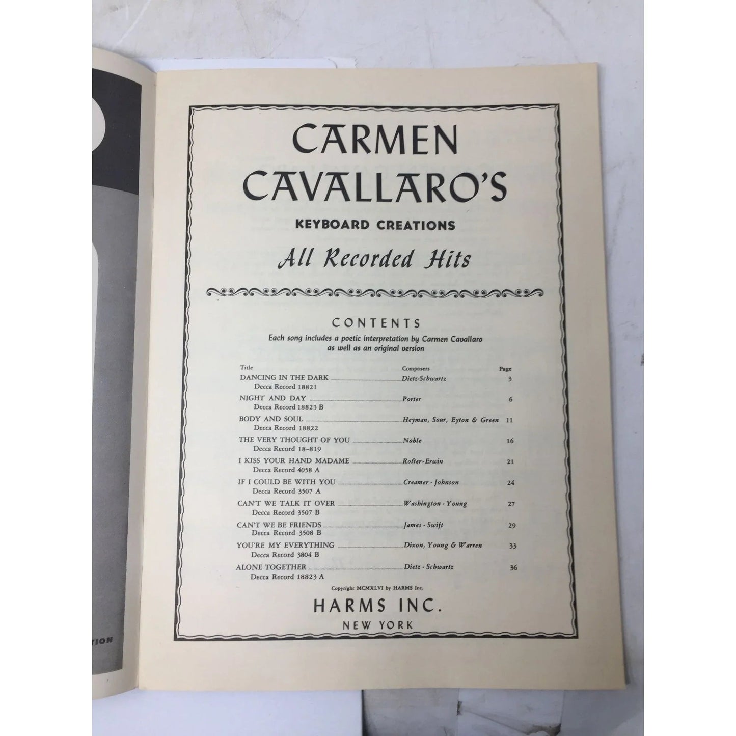 ''Carmen Cavallaro's Keyboard Creations'' Sheet Music Book - A+ Stuff - SHEET MUSIC - A+ Stuff