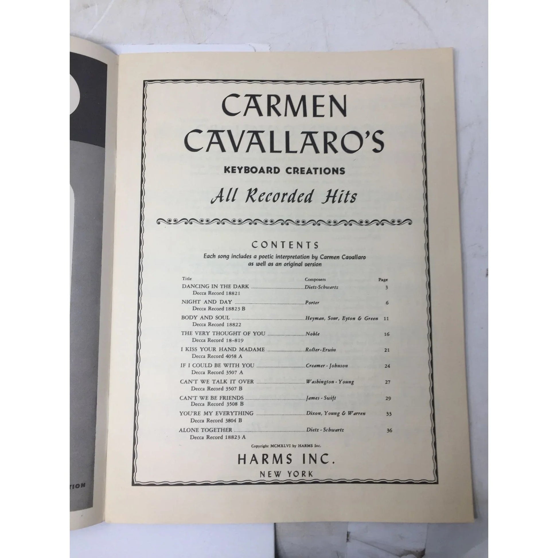 ''Carmen Cavallaro's Keyboard Creations'' Sheet Music Book - A+ Stuff - SHEET MUSIC - A+ Stuff