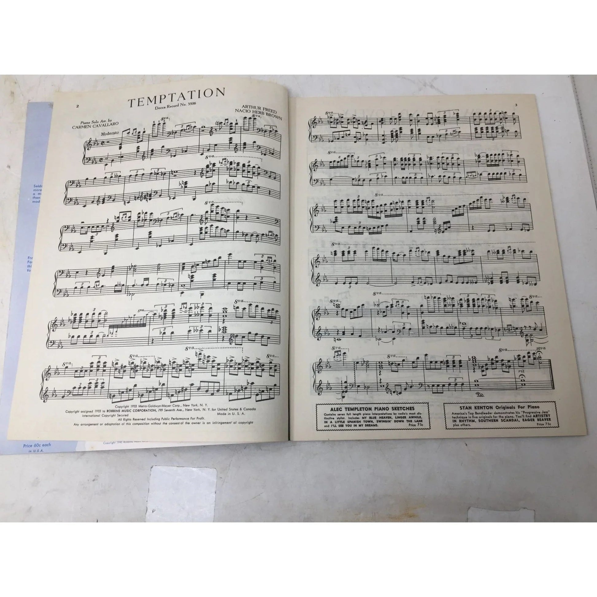 ''Carmen Cavallaro's Parade of Hits For Piano'' Sheet Music Book - A+ Stuff - SHEET MUSIC - A+ Stuff