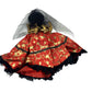 Black Haired Doll in Red and Gold Dress - Cultural Fashion Doll - Beautiful!