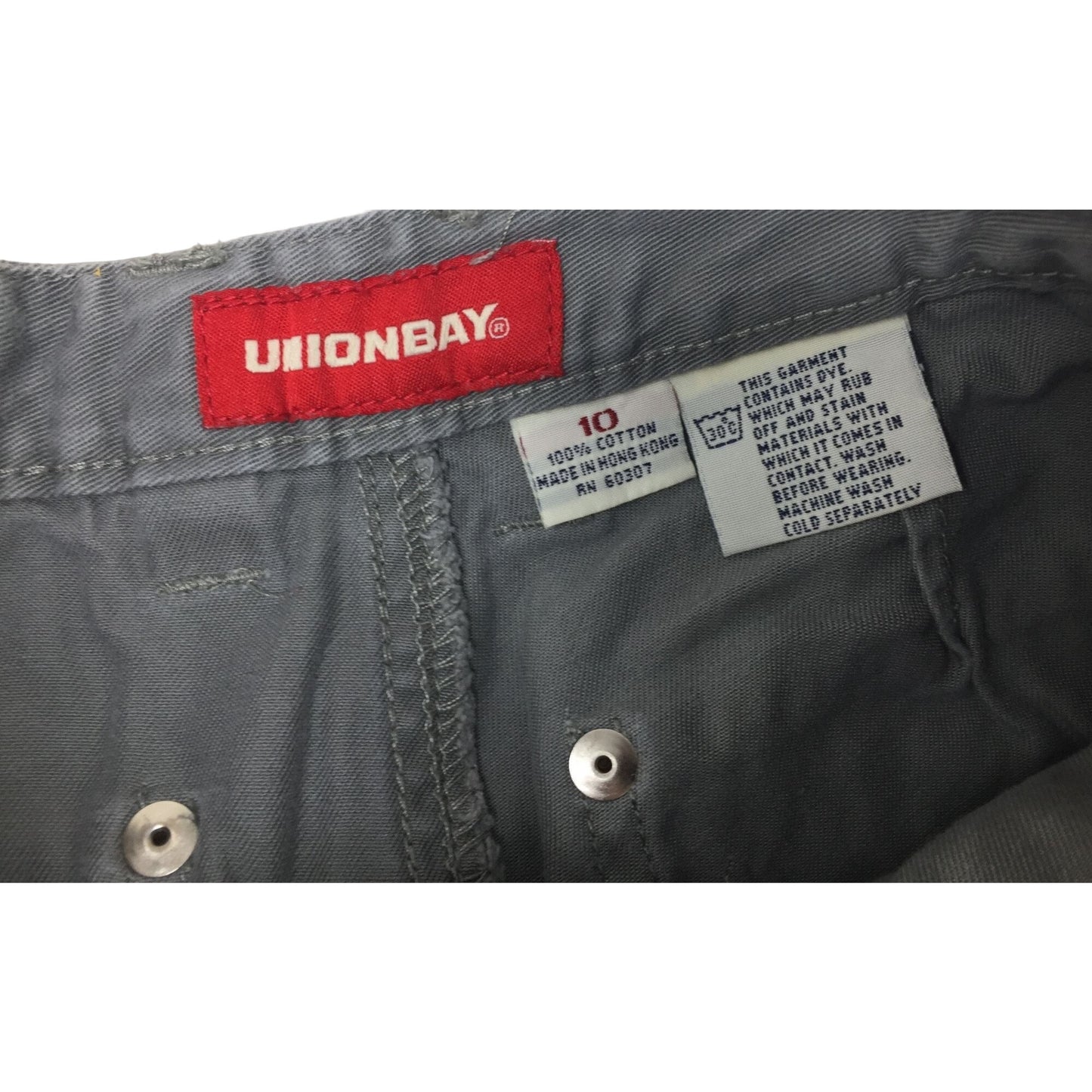 Gray Unionbay Pants Boy's Size 10 With Pockets and Red Belt