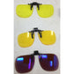 Clip On/Flip Up Sunglasses Lenses (6 Total) (3 Black/Gray, 2 Yellow, 1 Brown)