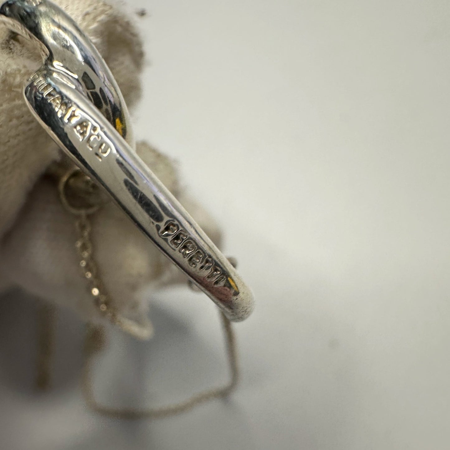 Tiffany and Co Elsa Peretti Large Double Loop Pendant Necklace 15" - Sterling Silver