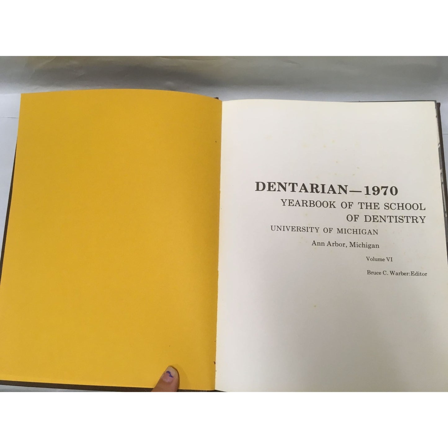 Vintage Hardcover 1970 University of Michigan School of Dentistry Dentarian yearbook