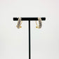 Diamond Stripe Hoop Earrings - Easy Close Back -- 14 kt Gold Overlaying Brass