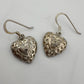 Sterling Silver Heart Dangle Earrings with Small Genuine Diamond in Center