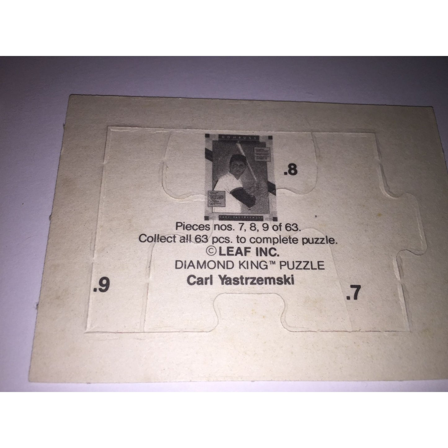 Vintage Baseball Diamond King Puzzle- Carl Yastrzemski