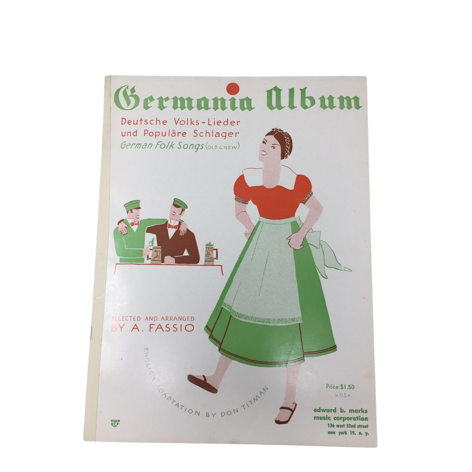 Vintage Song Book for German Folk Songs (Old & New) A+ Stuff  A+ Stuff Sheet Music