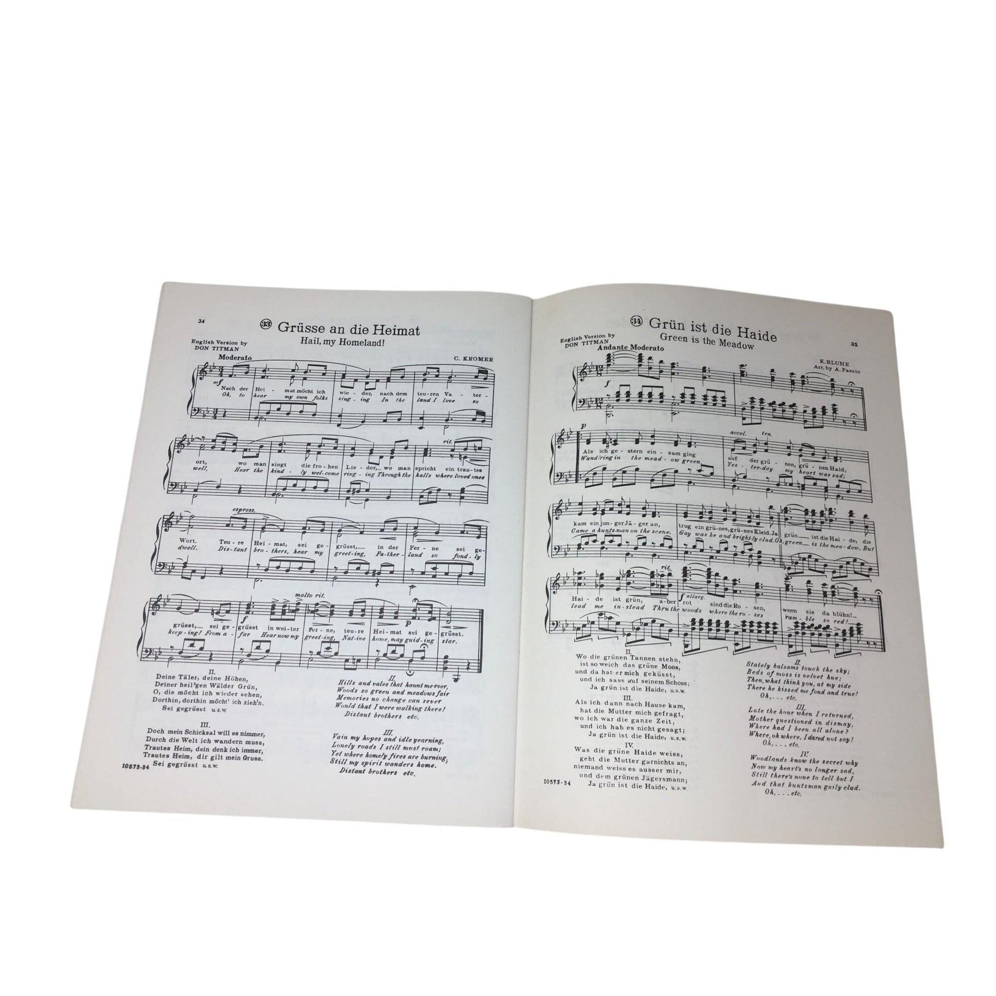 Vintage Song Book for German Folk Songs (Old & New) A+ Stuff  A+ Stuff Sheet Music