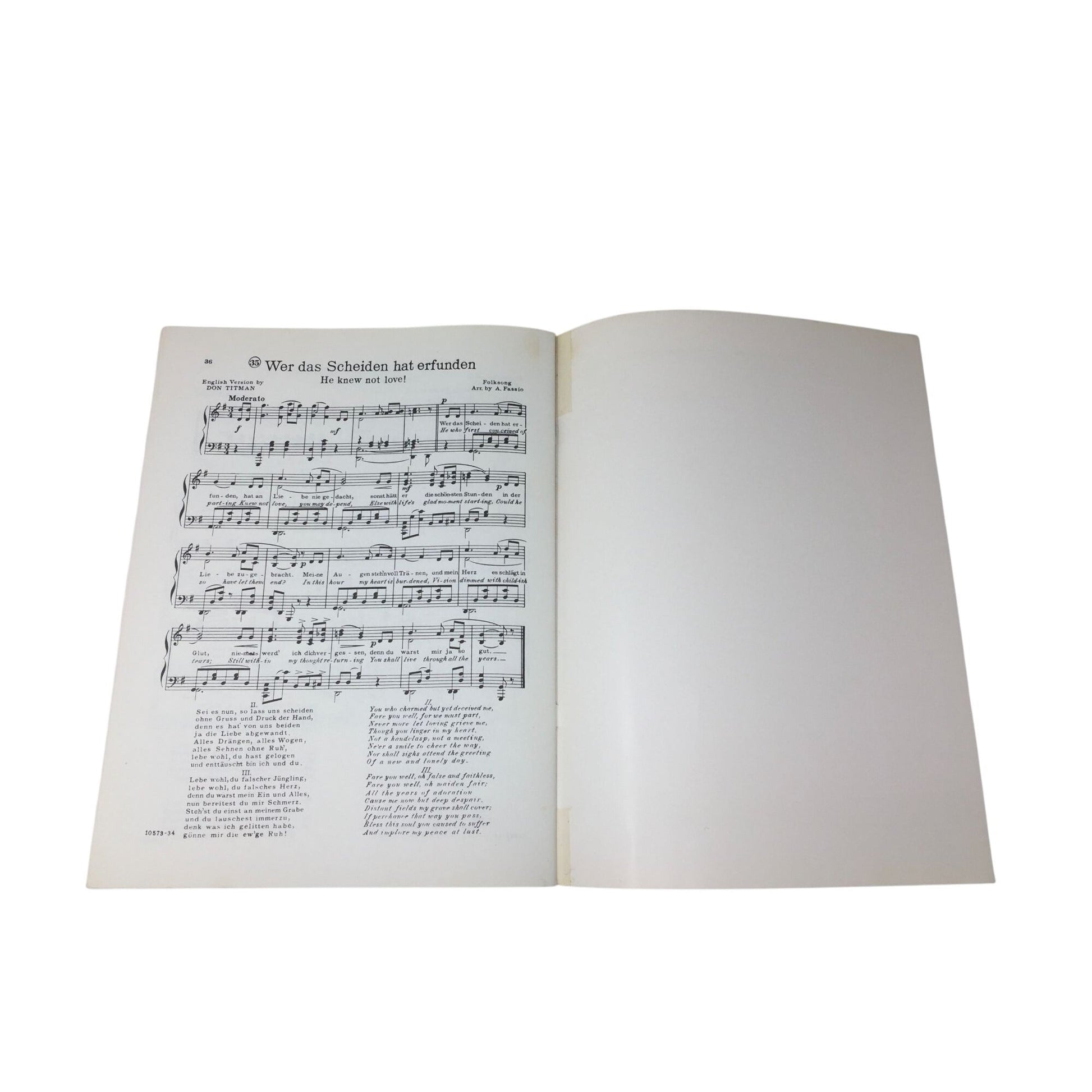 Vintage Song Book for German Folk Songs (Old & New) A+ Stuff  A+ Stuff Sheet Music