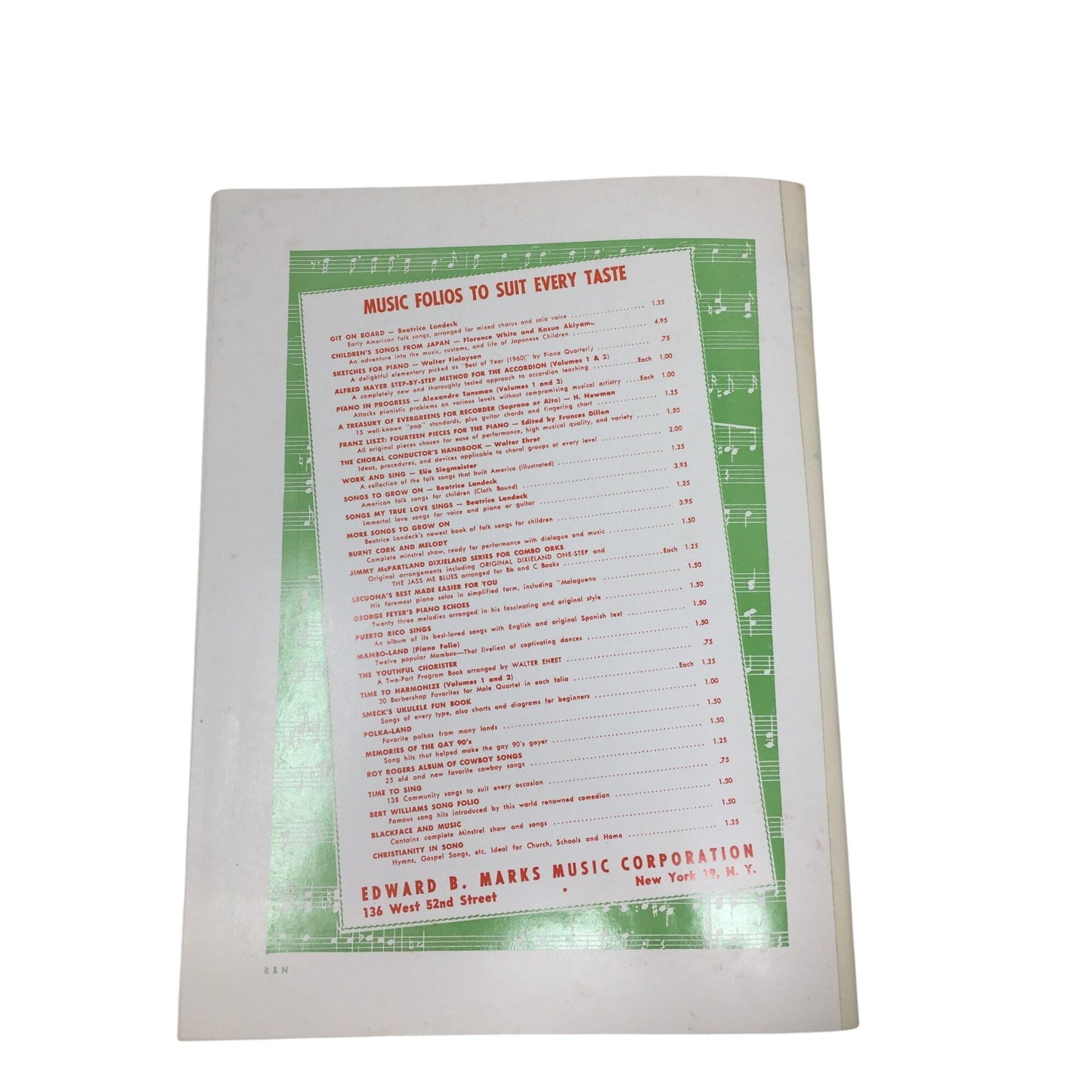 Vintage Song Book for German Folk Songs (Old & New) A+ Stuff  A+ Stuff Sheet Music