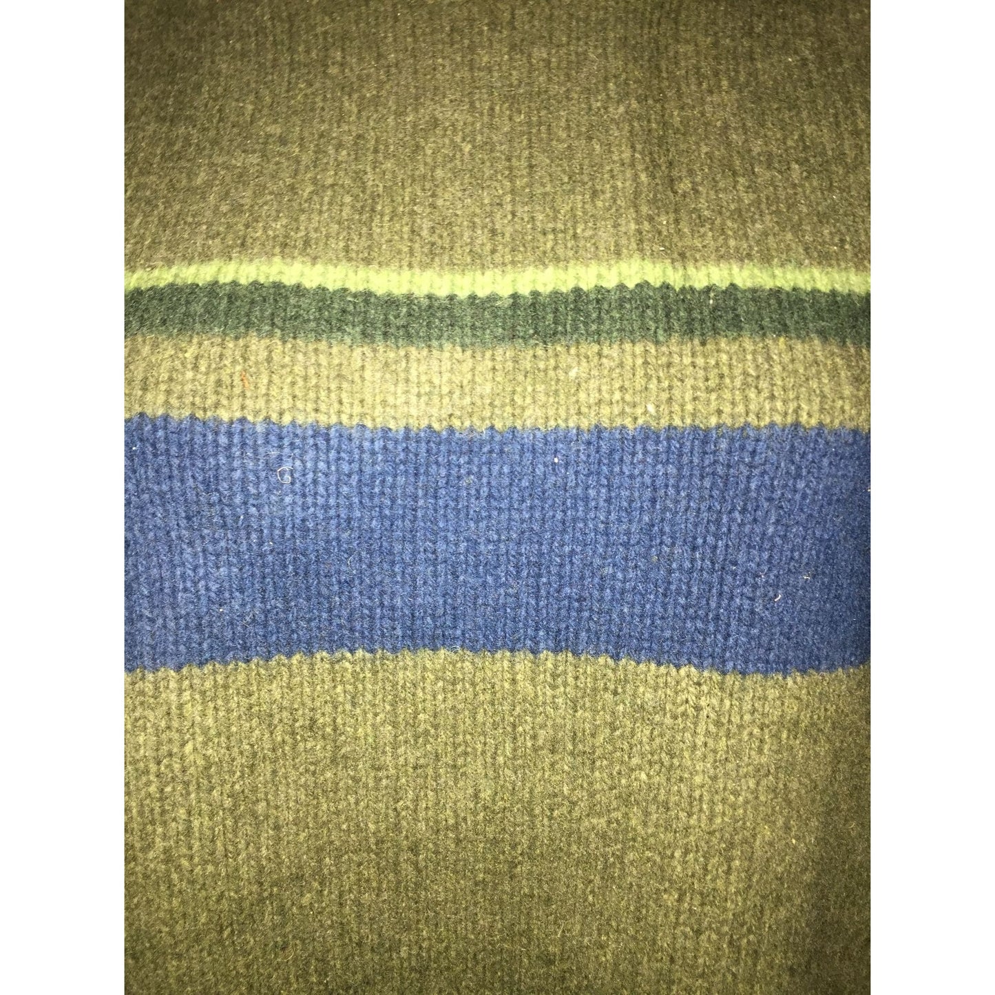 J. CREW Mens Sweater size XL Dark Green with Navy Blue Stripes