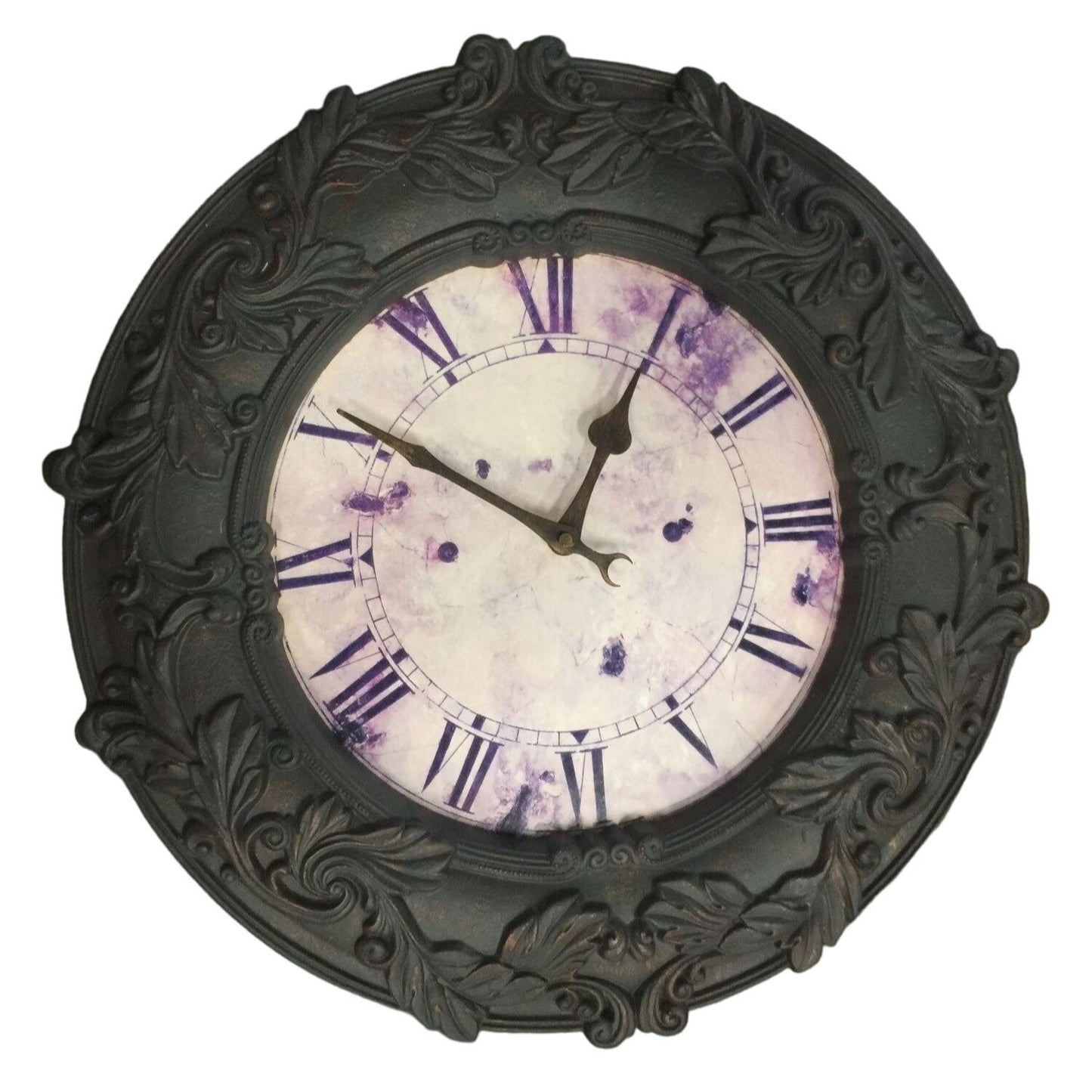 Round Wall Clock with Curved Edge Designs- Battery Operated