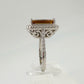 Elegant Emerald Cut Lab Created Sultanite Ring - Beautiful Detailing!  Size 6