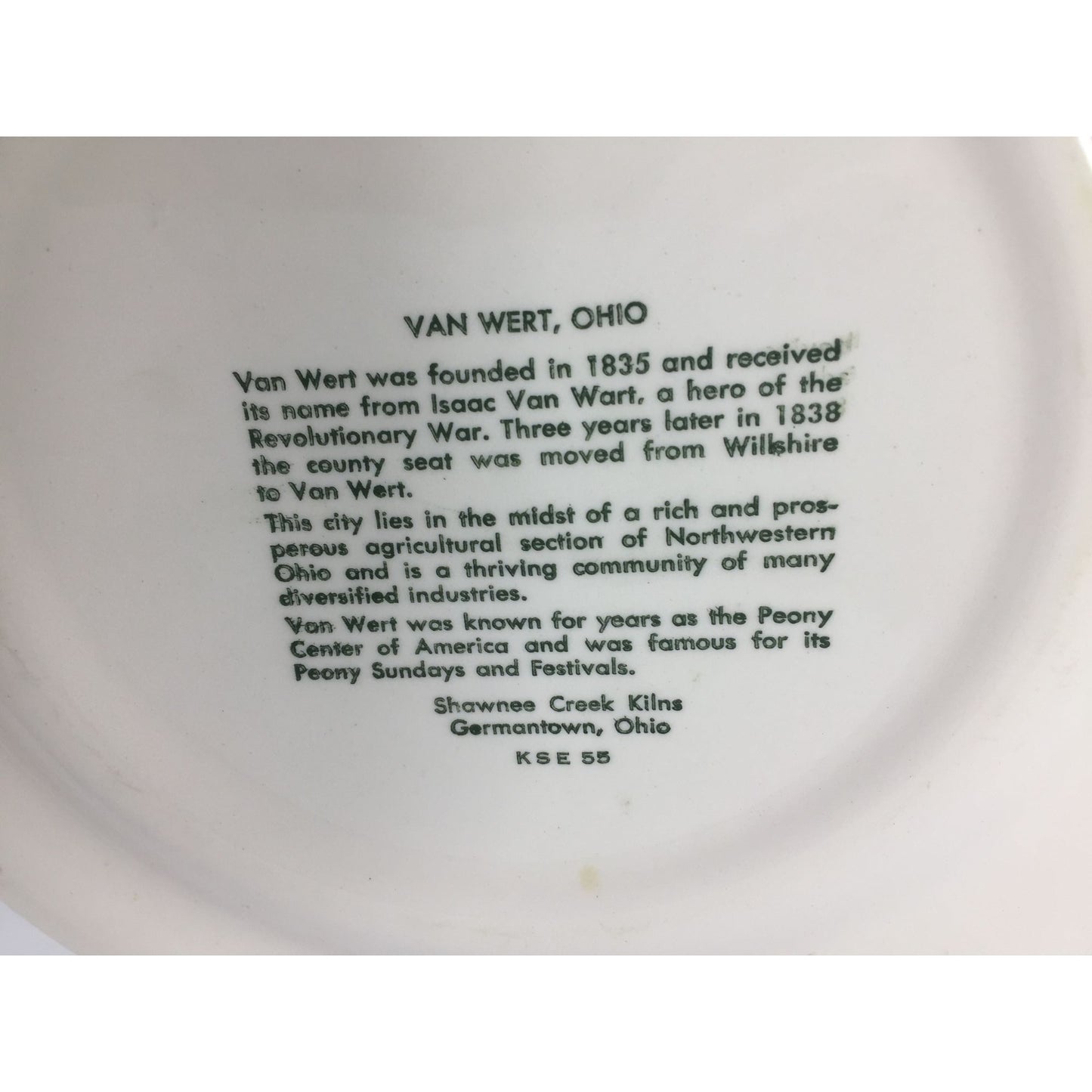 Vintage Van Wert Ohio County Court House Collectible Plate