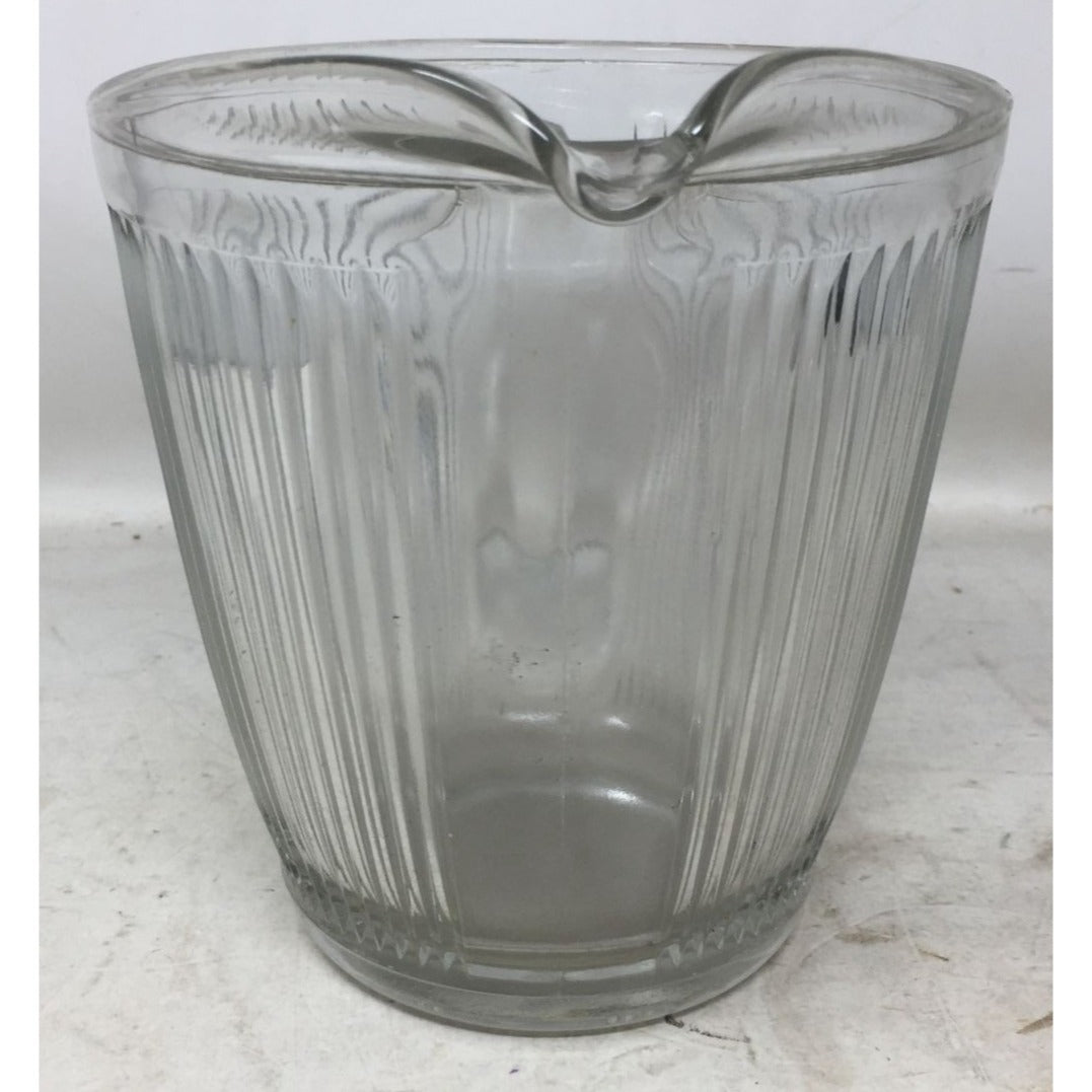 Vintage Antique Ekco Chicago Clear Glass Ribbed Juice Cocktail Pitcher