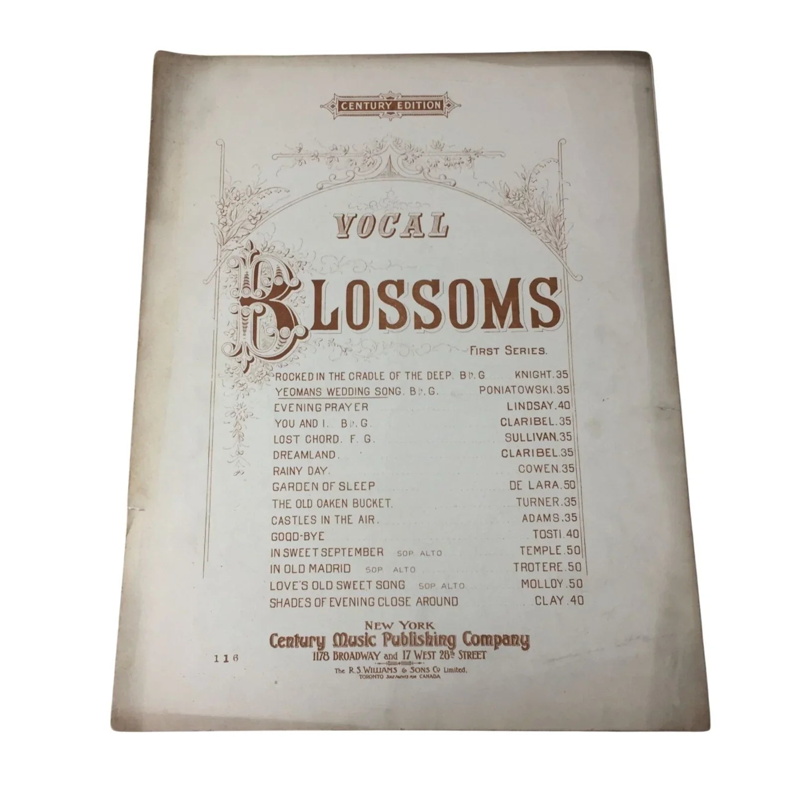 Century Edition Vocal Blossoms Sheet Music Book - A+ Stuff - SHEET MUSIC - A+ Stuff
