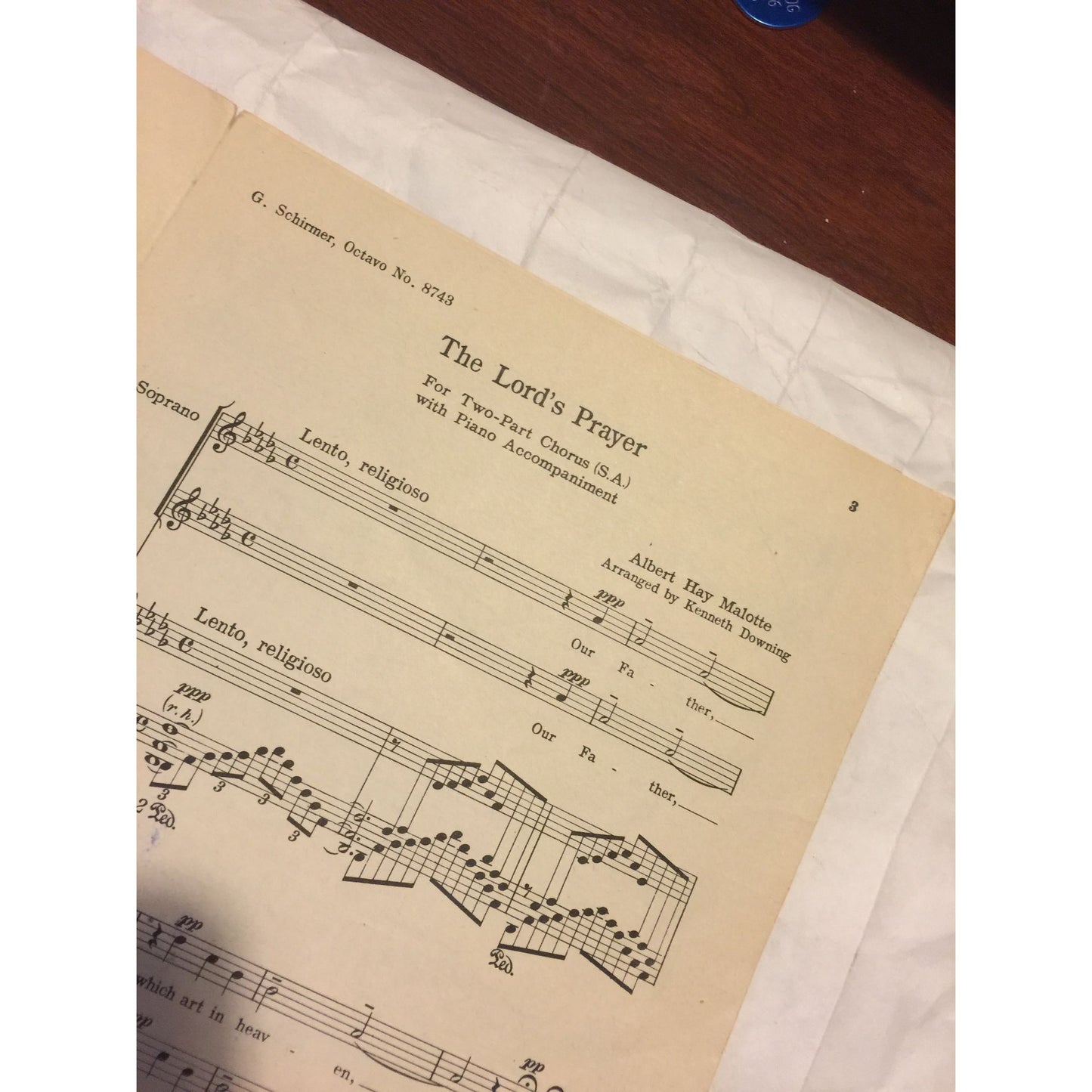 THE LORD'S PRAYER by Albert Hay Malotte Vintage Sheet Music