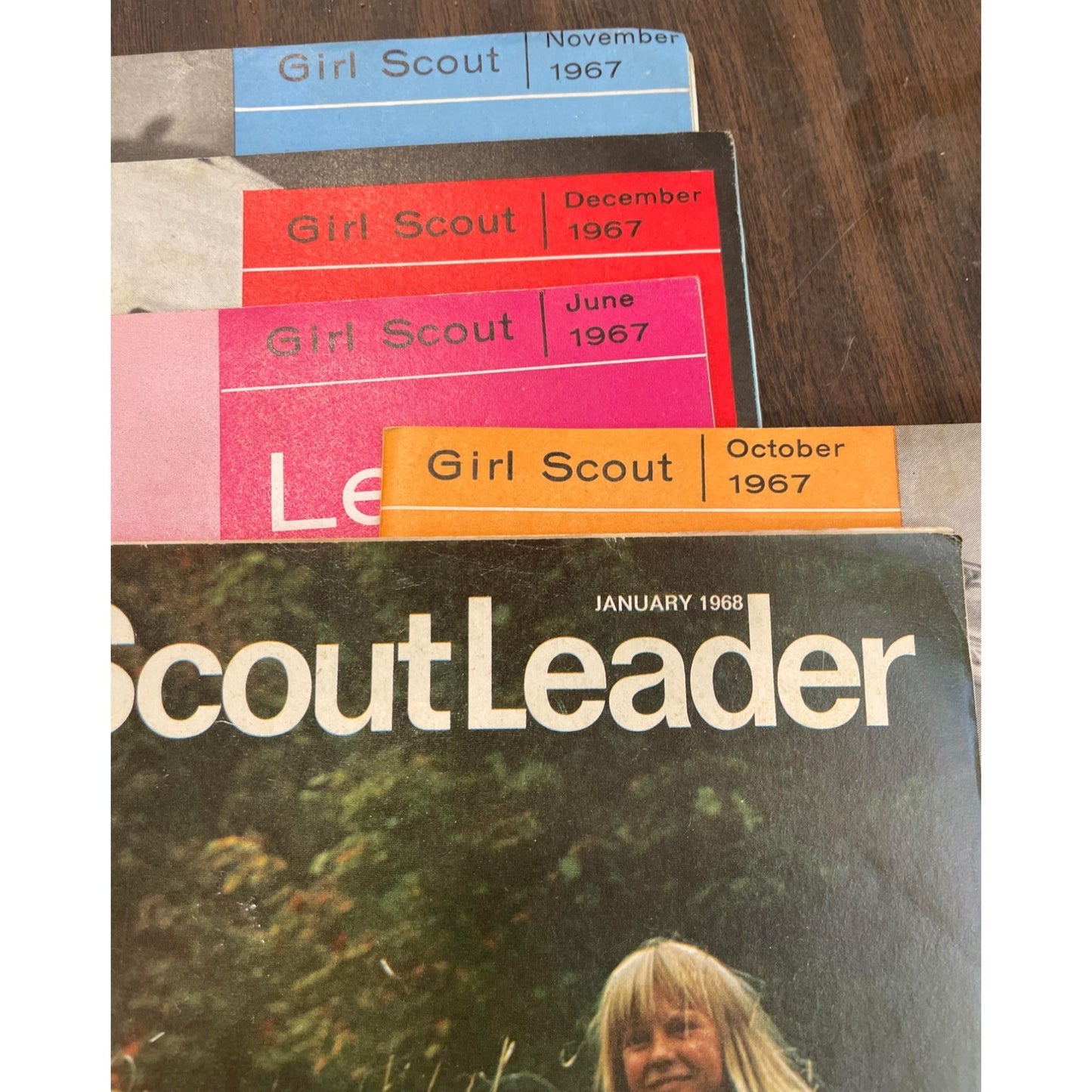 Vintage Girl Scout Leader Magazines (5)- Jan (1968), June, Oct, Nov, Dec (1967)