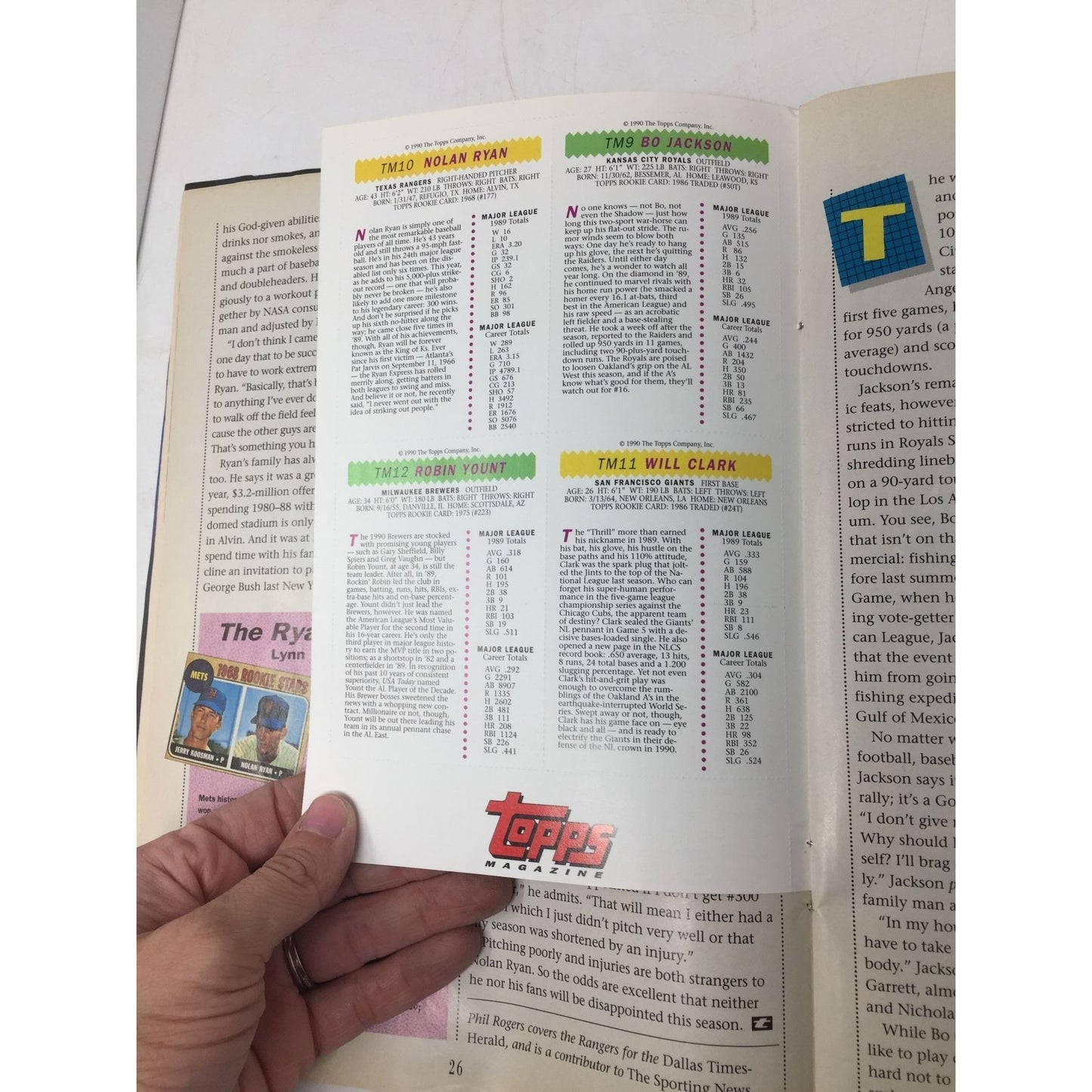 Vintage Spring 1990 Topps Magazine with Bonus Cards Inside!