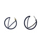 Women's Navy Blue Hoop Earrings