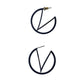 Women's Navy Blue Hoop Earrings