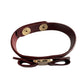 Salvatore Ferragamo Aubergine Leather Vara Bow Bracelet Deep Reddish Brown