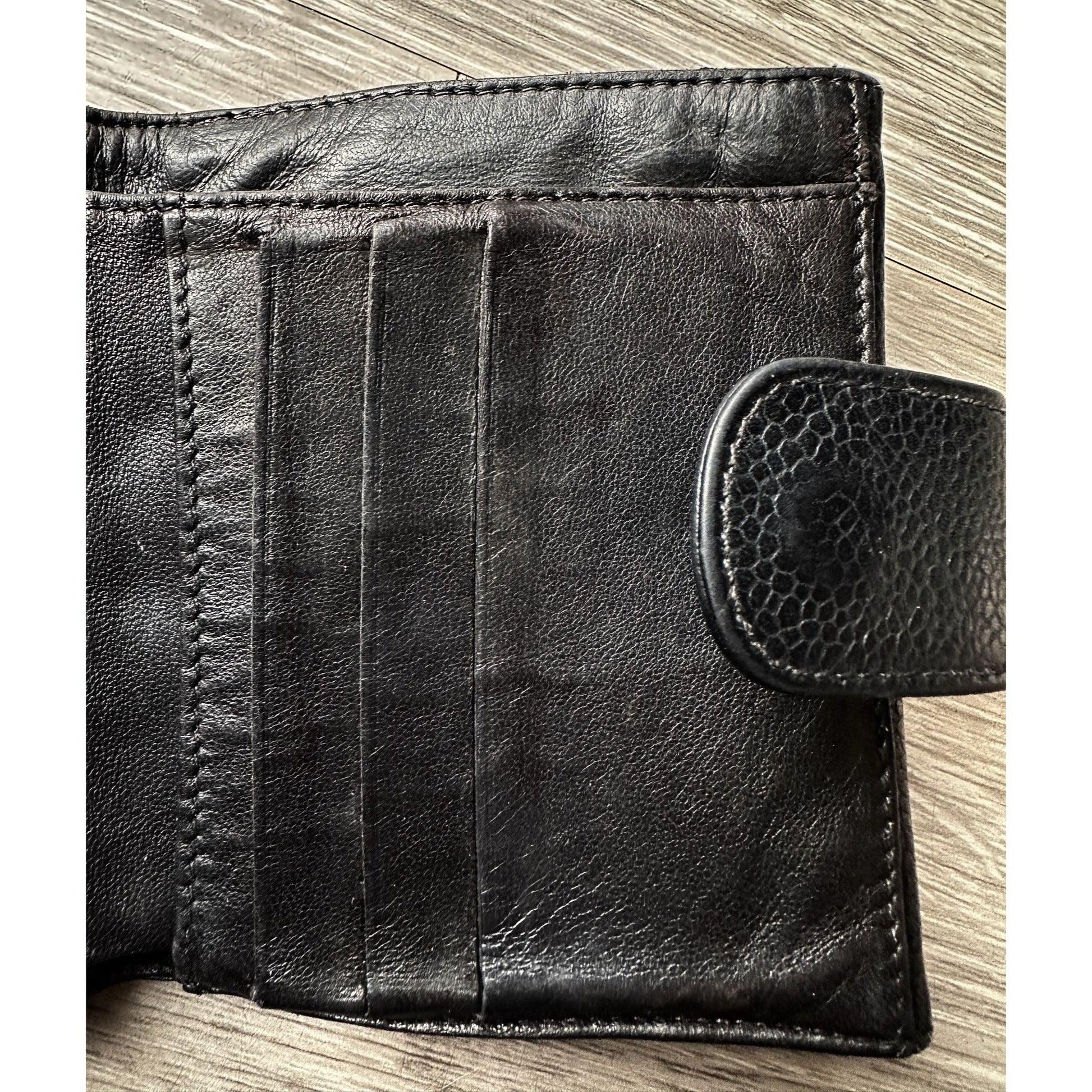 CHANEL Caviar Black Leather Bifold Wallet - A+ Stuff