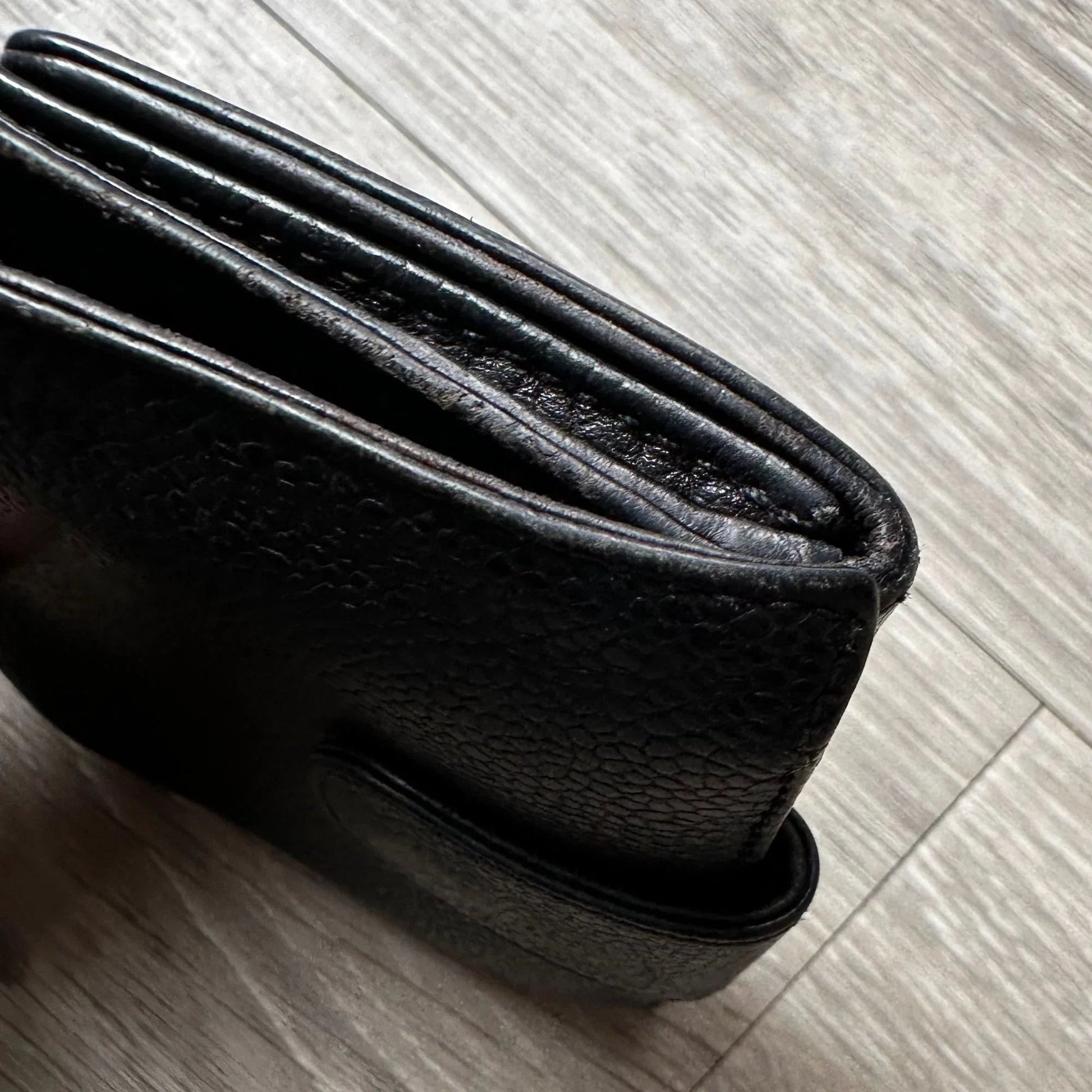 CHANEL Caviar Black Leather Bifold Wallet - A+ Stuff