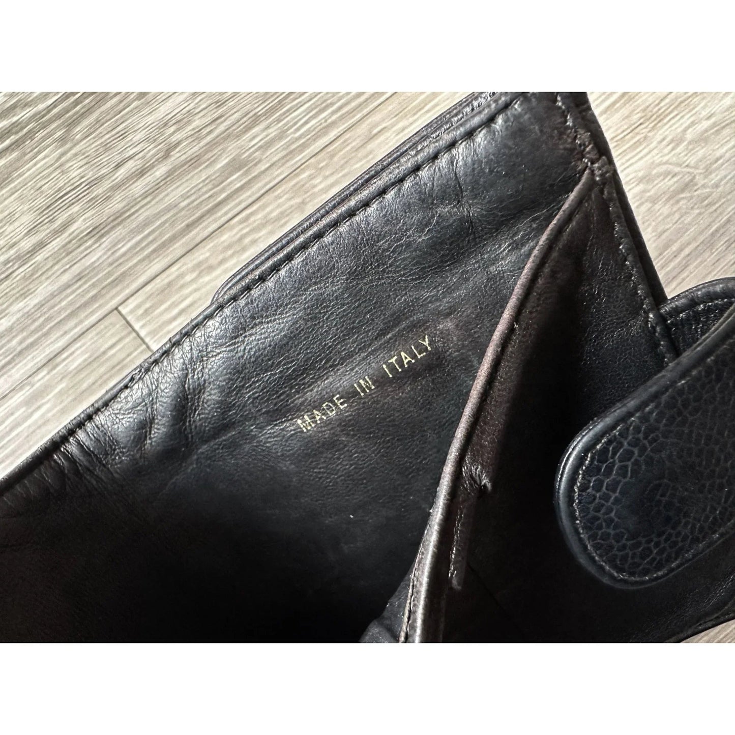 CHANEL Caviar Black Leather Bifold Wallet - A+ Stuff