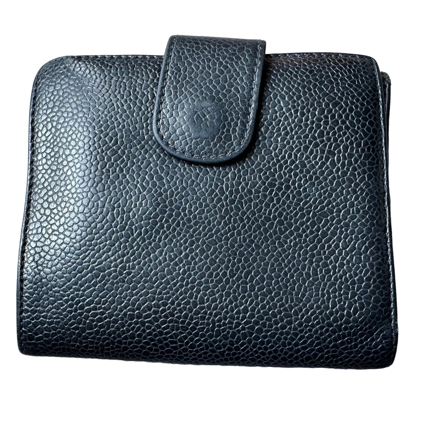 CHANEL Caviar Black Leather Bifold Wallet - A+ Stuff