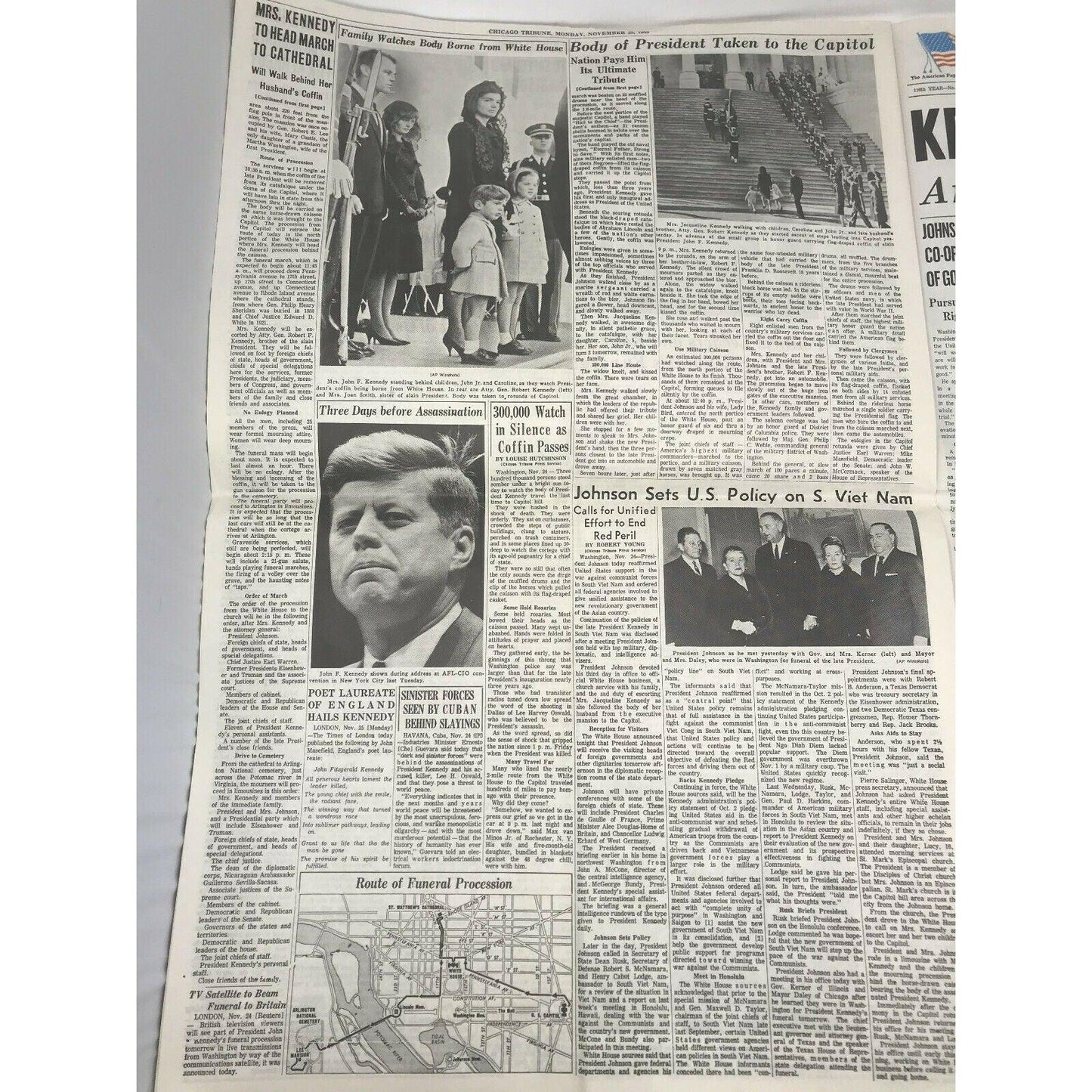 Chicago Tribune JFK Assassination Individual Pages of Newspaper(s) - (Nov 23 - 26) - A+ Stuff - Collectibles - A+ Stuff